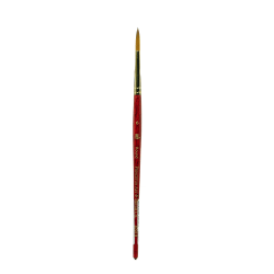 Princeton Series 4050 Heritage Synthetic Sable Watercolor Short-Handle Paint Brush, Size 6, Round Bristle, Sable Hair, Red