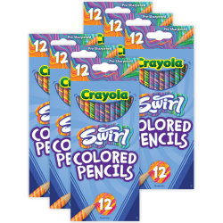 Crayola SWIRL Colored Pencils, 12 Per Pack, Set Of 12 Packs