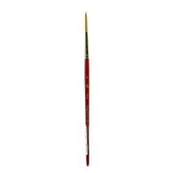 Princeton Series 4050 Heritage Synthetic Sable Watercolor Short-Handle Paint Brush, Size 6, Liner Bristle, Sable Hair, Red