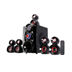 BeFree Sound BFS-600 5.1-Channel Bluetooth® Surround Sound Speaker System, 14.25"H x 23.5"W x 29"D, Red, 99592798M