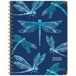 2025-2026 Global Excello Brands Hardcover Fashion Weekly/Monthly Planner, 8-1/2" x 11", Dragonflies, November 2025 To December 2026