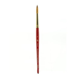 Princeton Series 4050 Heritage Synthetic Sable Watercolor Short-Handle Paint Brush, Size 10, Round Bristle, Sable Hair, Red