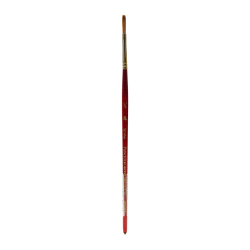 Princeton Series 4050 Heritage Synthetic Sable Watercolor Short-Handle Paint Brush, 1/8", Stroke Bristle, Sable Hair, Red