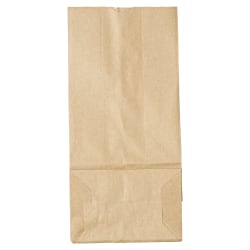 General Paper Grocery Bags, #5, 10 15/16"H x 5 1/4"W x 3 7/16"D, Kraft, Pack Of 500 Bags