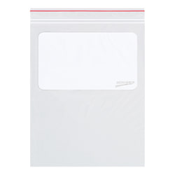 Minigrip® 2 Mil White Block Reclosable Poly Bags, 9" x 12", Clear, Case Of 1000