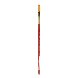 Princeton Series 4050 Heritage Synthetic Sable Watercolor Short-Handle Paint Brush, Size 1/4", Stroke Bristle, Sable Hair, Red