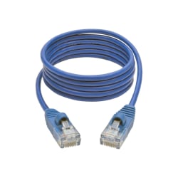 Tripp Lite 4ft Cat5e Cat5 Snagless Molded Slim UTP Patch Cable RJ45 M/M Blue 4' - First End: 1 x RJ-45 Male Network - Second End: 1 x RJ-45 Male Network - Patch Cable - 28 AWG - Blue