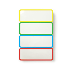 COSCO® Magnetic Dry-Erase Signs, 3-1/4" x 1-1/4", White/Multicolor, Set Of 24 Signs