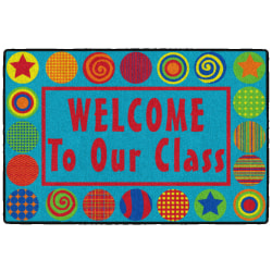 Flagship Carpets Patterned Circles Welcome Mat, 2'H x 3'W