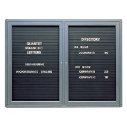 Quartet® Enclosed Magnetic Letter Board, 48" x 36", Metal Frame With Black Finish