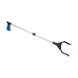 HealthSmart® Plastic Adjustable-Length Reacher/Grabber, 30" - 44", Blue/Silver