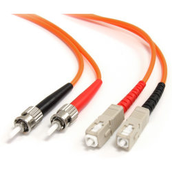 StarTech.com 3m Fiber Optic Cable - Multimode Duplex 62.5/125 - LSZH - ST /SC - OM1 - ST to SC Fiber Patch Cable - Connect fiber network devices for high-speed transfers with LSZH rated cable - 3m ST/SC Fiber Optic Cable