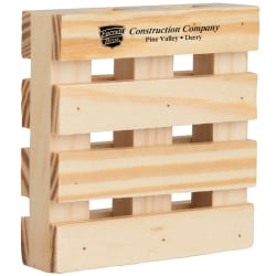 Custom Wooden Pallet Coaster, 3-1/8" x 3-1/8", Wood