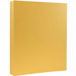 JAM Paper® Vellum Bristol Card Stock, Gold Metallic, Letter (8.5" x 11"), 110 lb, Pack Of 50