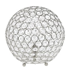 Elegant Designs Crystal Ball Table Lamp, 10"H, Silver