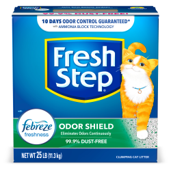 Fresh Step Odor Shield Clumping Cat Litter, Scented With Febreze, 25 Lb