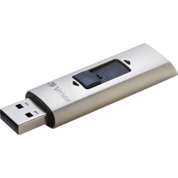 Verbatim 128GB Store 'n' Go Vx400 USB 3.0 Flash Drive - Silver - 128 GB - USB 3.0 - Silver - Lifetime Warranty - 1 Each