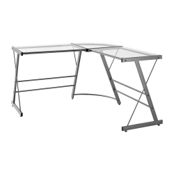 Ameriwood™ Home Glass L-Shaped Computer Desk, Gray