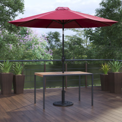 Flash Furniture Lark 3-Piece Outdoor Patio Table Set, 29-1/2"H x 30"W x 48"D, Red