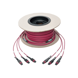 Tripp Lite MTP/MPO Multimode Base-8 Trunk Cable 24-Strand 40GB/100GB 40/100GBASE-SR4 OM4 Plenum-Rated (3xF/3xF) Push/Pull Tab Magenta 61 m (200 ft.) - Fiber Optic for Network Device - 12.50 GB/s - 200.13 ft - 3 x MTP/MPO Female Network