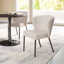 Zuo Aimee Dining Chairs, Beige, Set Of 2 Chairs