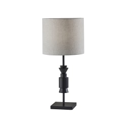 Adesso® Elton Table Lamp, 28"H, Black Base/Light Gray/White Shade