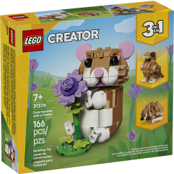 LEGO Creator 3-in-1 Cute Hamster with a Flower Building Blocks Set, Total Qty 1