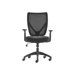 Serta Works - Chair - task - ergonomic - mid-back - armrests - T-shaped - tilt - swivel - polyester blend fabric, mesh - black