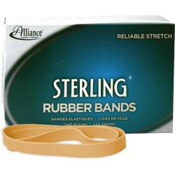 Alliance Rubber 25055 Sterling Rubber Bands, Size #105, 5" x 5/8", Natural Crepe, Approximately 70 Bands