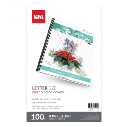 Office Depot® Brand Clear Binding Covers, 8-3/4" x 11-1/4", Box Of 100