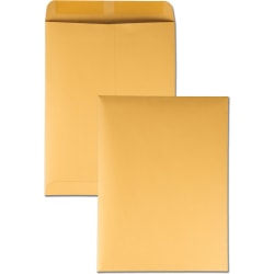 Quality Park® Catalog Envelopes, Gummed Closure, 9" x 12", Brown, Box Of 100