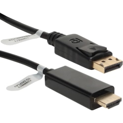 QVS DisplayPort To HDMI Digital A/V Cable, 3'