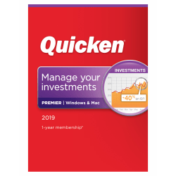 Quicken® Premier 2019 Personal Finance Software, For PC/Mac®, Disc