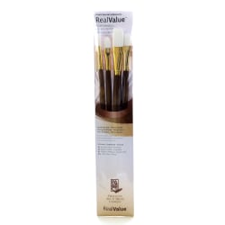 Princeton Real Value Series 9147 Brush Set, Assorted Sizes, Synthetic, Brown, Set Of 4