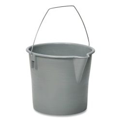 AbilityOne® SKILCRAFT® Utility Pail, 10 qt, Polyethylene, Gray, 10" dia