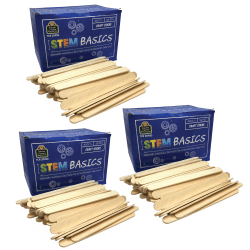 Teacher Created Resources STEM Basics Craft Sticks, Natural, 4-1/2" x 3/8", Pack Of 500 Sticks, Case Of 3 Packs