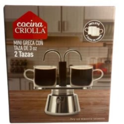 Cocina Criolla 2-Cup Stovetop Espresso Maker, Metal