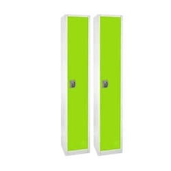 Alpine 1-Tier Steel Lockers, 72"H x 12"W x 12"D, Green, Set Of 2 Lockers