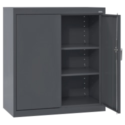 Sandusky Classic Series Medium-Duty Assembled Counter-Height Storage Cabinet, 36"H x 36"W x 18"D, Charcoal