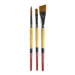 Princeton Snap Paint Brush Set, Set 1, Assorted Bristles, Synthetic, Brown