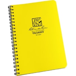 Rite in the Rain All-Weather Spiral Notebooks, Side, 4-7/8" x 7", 64 Pages (32 Sheets), Yellow, Pack Of 12 Notebooks