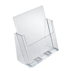 Azar Displays Letter-Sized Brochure Holder, 9-13/16"H x 9-3/16"W x 4-1/4"D, Clear