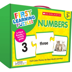 Scholastic First Learning Numbers Puzzles, Pre-K, Pack Of 25 Puzzles