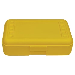 Romanoff Products Pencil Boxes, 8 1/2"H x 5 1/2"W x 2 1/2"D, Yellow, Pack Of 12
