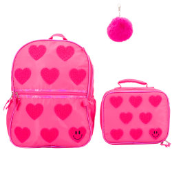 Accessory Innovations Pink Hearts Club 3-Piece Backpack Set, Pink