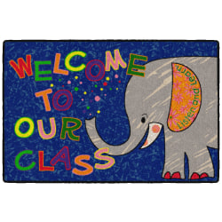 Flagship Carpets Welcome To Our Class Elephant Mat, 2'H x 3'W
