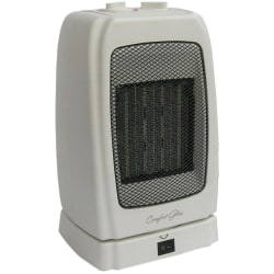 Comfort Glow 1500W Max Portable Oscillating Ceramic Fan Heater With Thermostat, 17-1/4"H x 13-1/2"W x 11-3/4"D, White