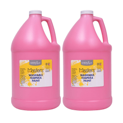 Little Masters Washable Tempera Paint Bottles, 1 Gallon, Pink, Pack Of 2 Paint Bottles