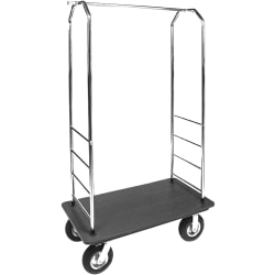 CSL Easy-Mover Luggage Cart With Plastic Deck, 72" x 42" x 22" Stainless Steel