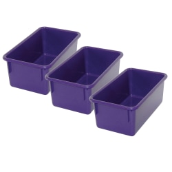 Romanoff Stowaway Trays, 5-1/4"H x 7-3/4"W x 13-1/4"D, Purple, Pack Of 3 Trays